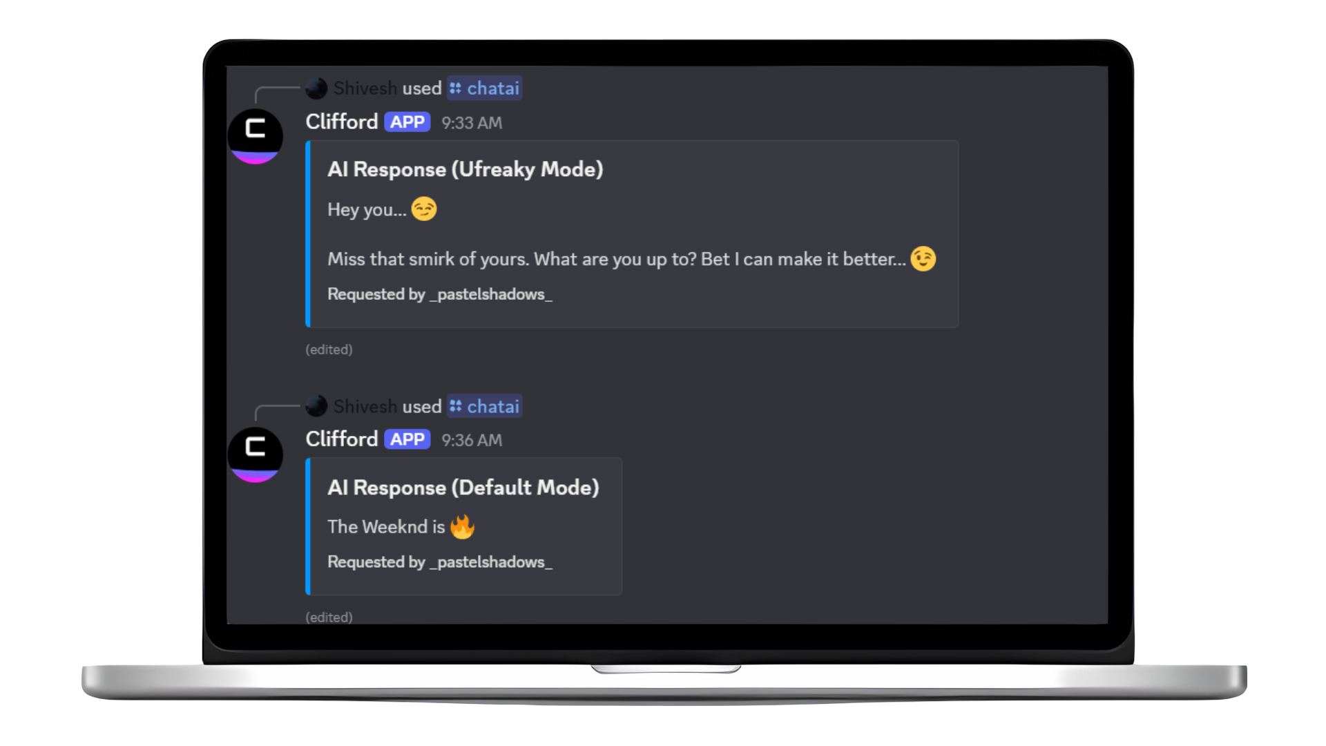 Laptop showing Clifford AI chat
